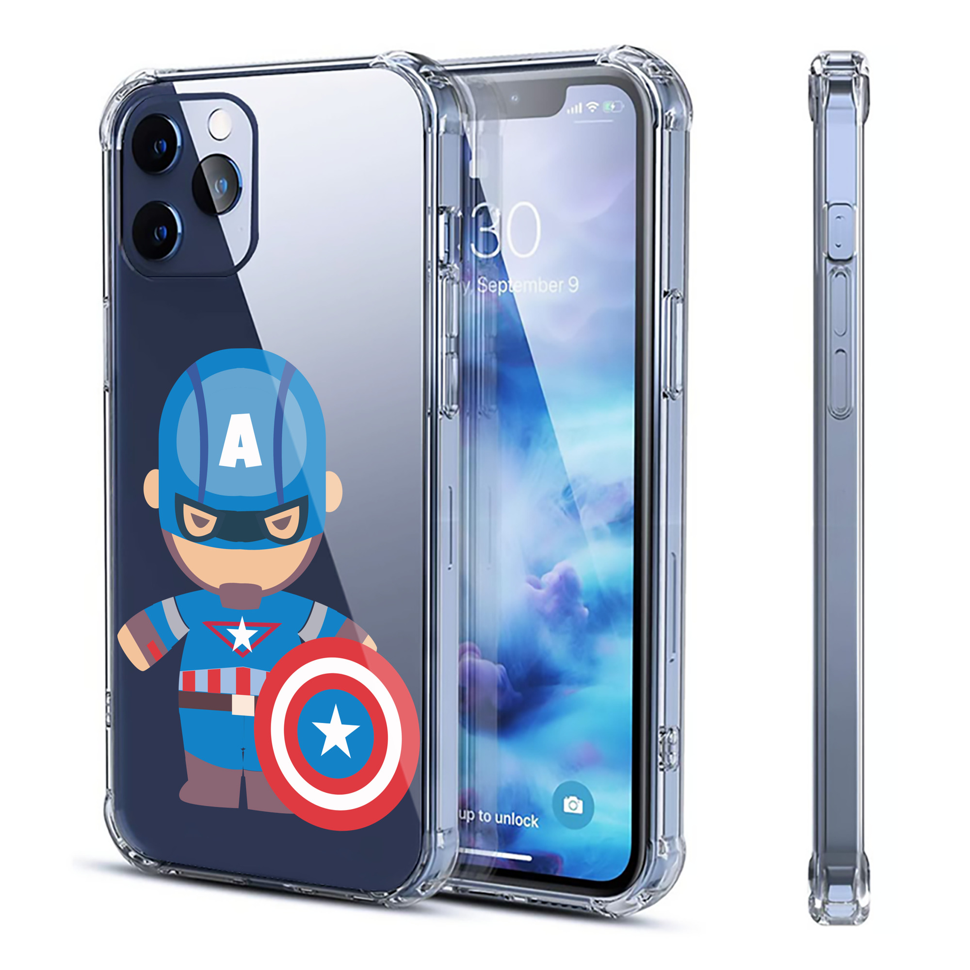（画像用） アベンジャーズ The Avengers 【iPhone 12シリーズ対応】透明スマホケース（クリアソフトケース）